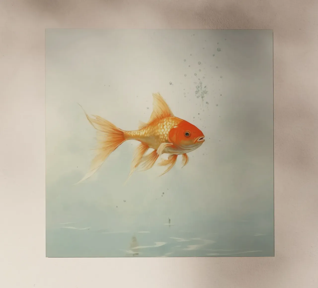 Pesce rosso minimo 4 pellicola backlit da Minimal Animal Art