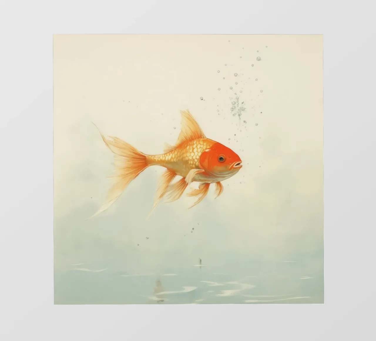 Pesce rosso minimo 4 pellicola backlit da Minimal Animal Art