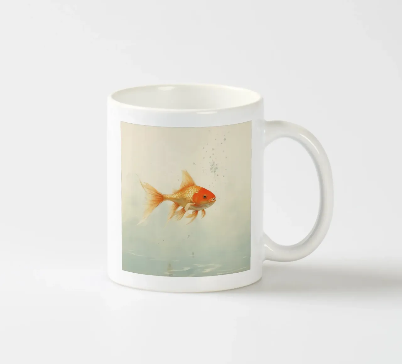 Pesce rosso minimo 4 tazza in ceramica da Minimal Animal Art