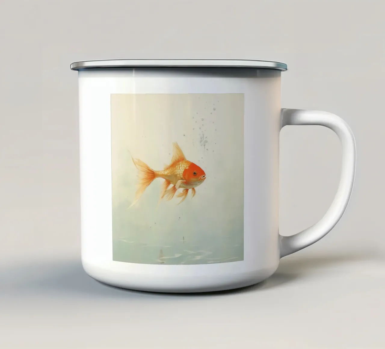 Pesce rosso minimo 4 tazza in smalto da Minimal Animal Art