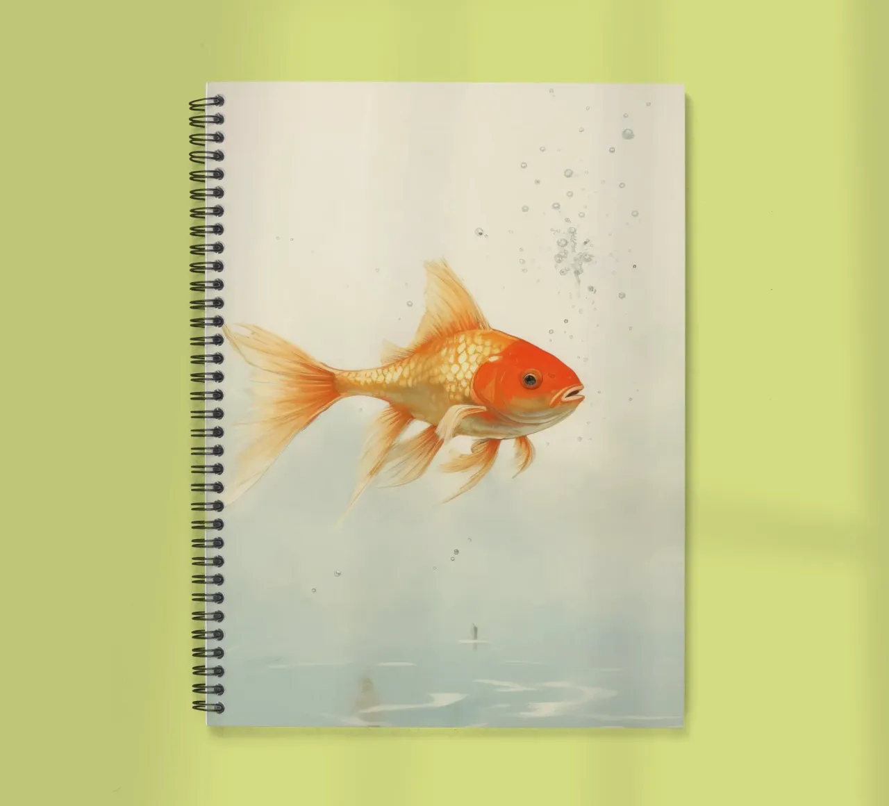 Minimal Goldfish 4 spiral notebook by Minimal Animal Art