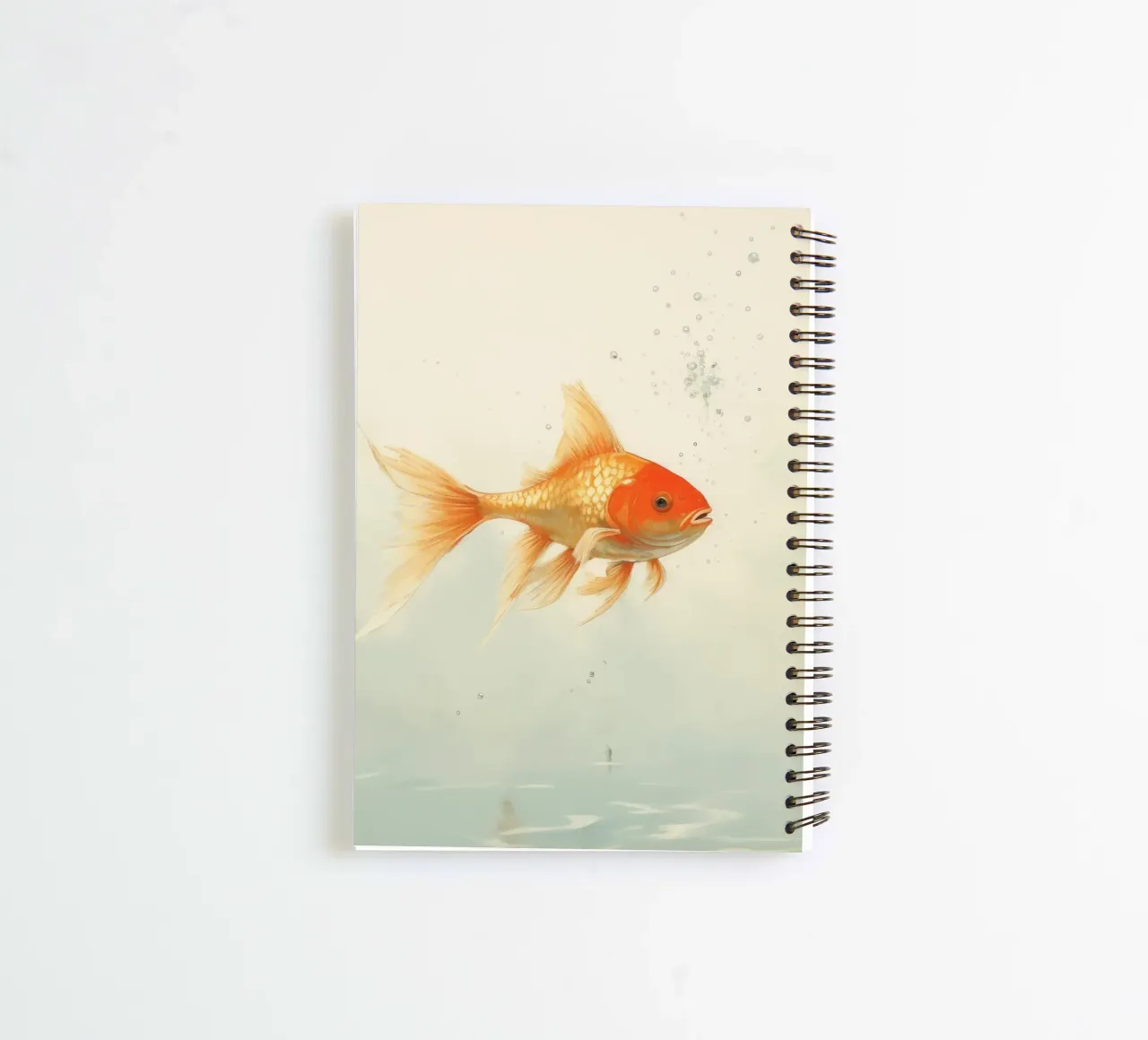 Minimal Goldfish 4 spiral notebook by Minimal Animal Art