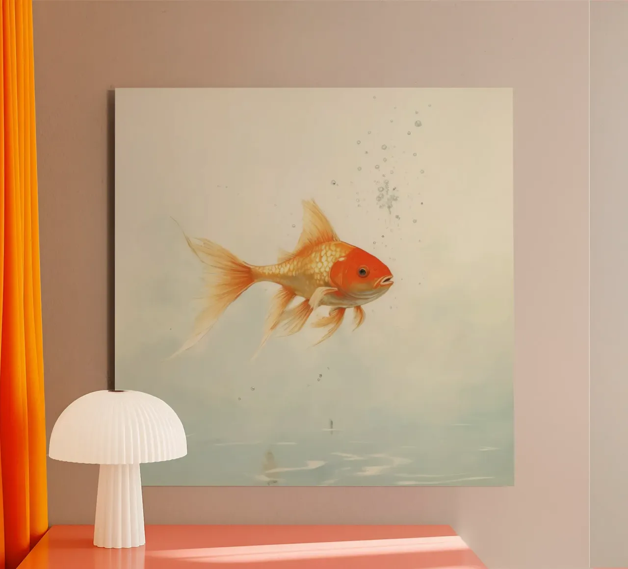 Pesce rosso minimo 4 alluminio dibond da Minimal Animal Art