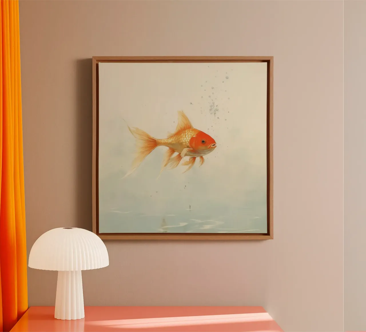 Minimal Goldfish 4 canvas by Minimal Animal Art