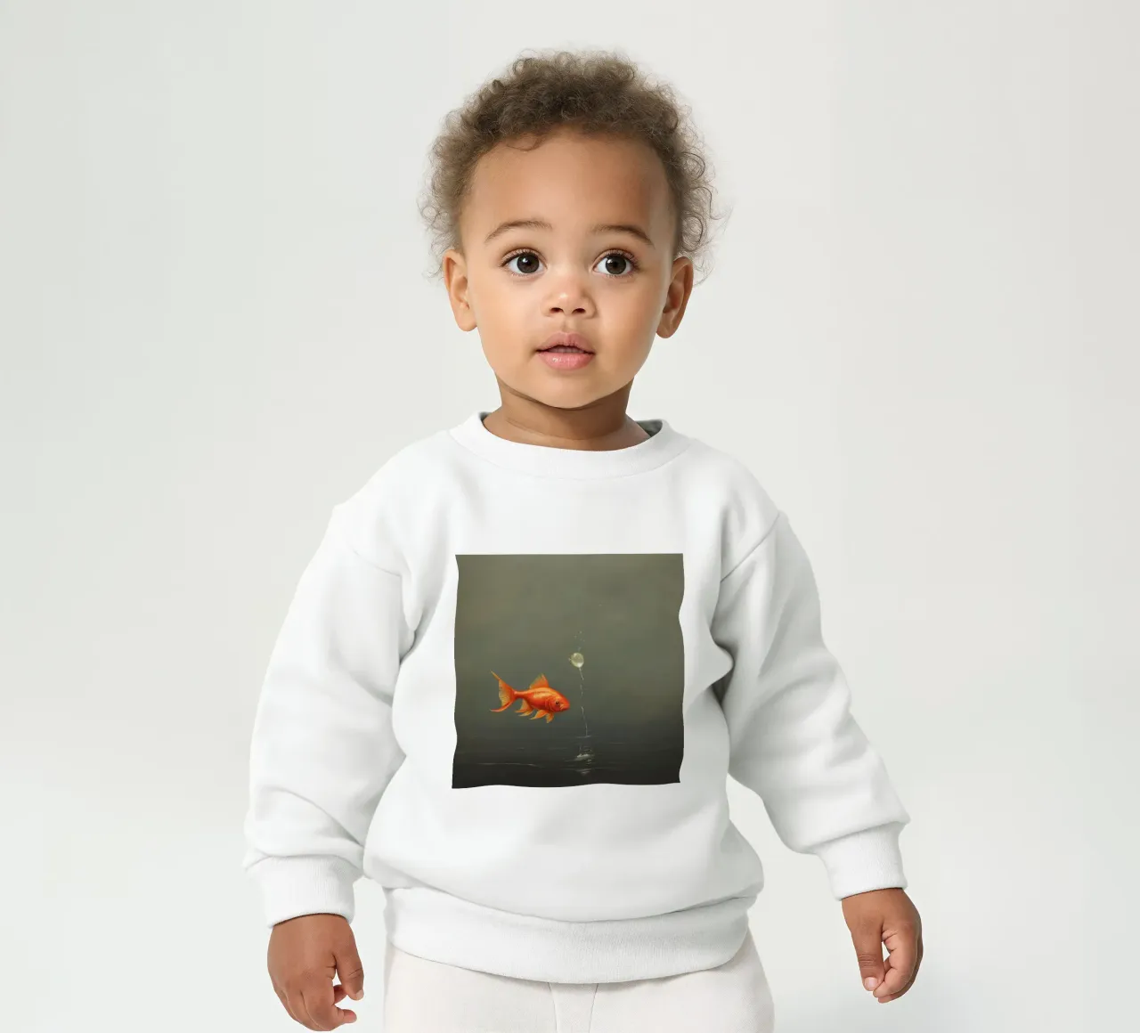 Pesce rosso minimo 1 felpa neonato da Minimal Animal Art