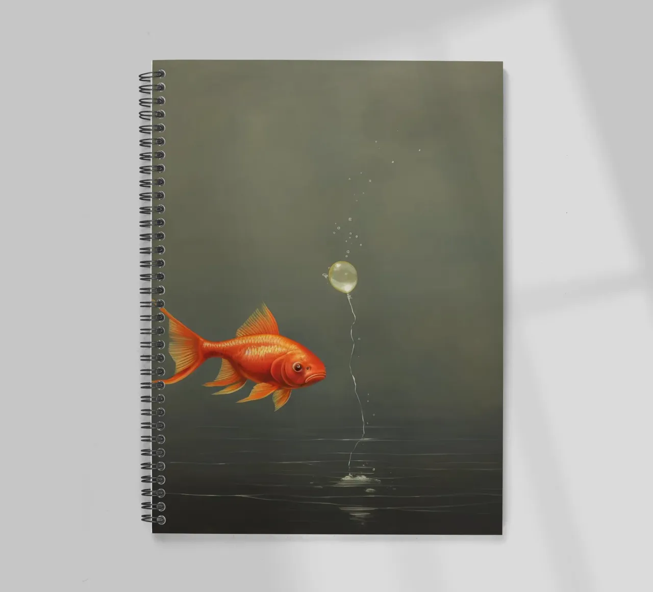 Minimal Goldfish 1 spiral notebook by Minimal Animal Art