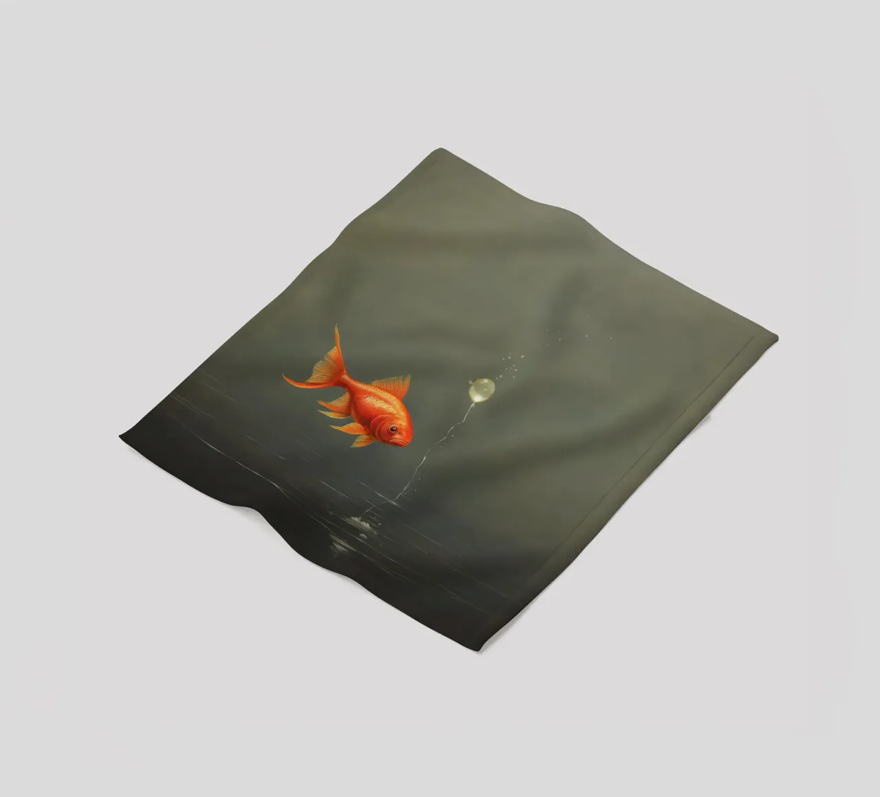 Pesce rosso minimo 1 coperta in pile da Minimal Animal Art