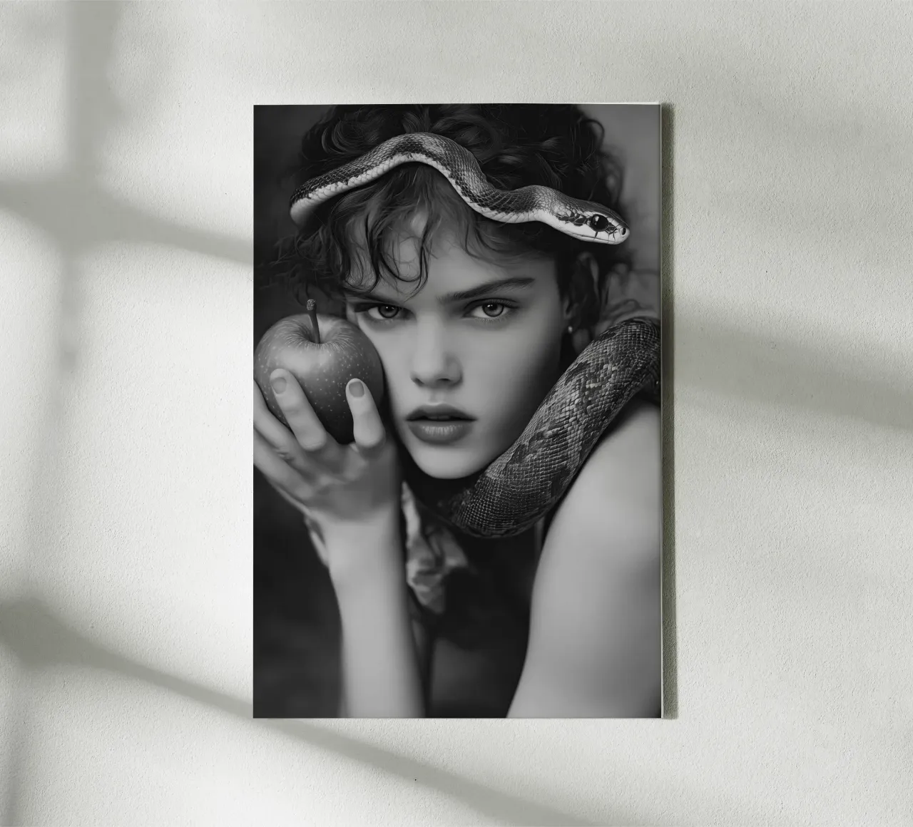 Take the apple | Eve with the snake canvas with Floater frame by Autofocus