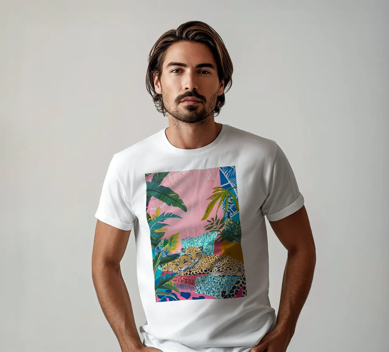 Leopard Eclectic Colorful Animal Wall Art, Bohemian Prints t-shirt by Boheme