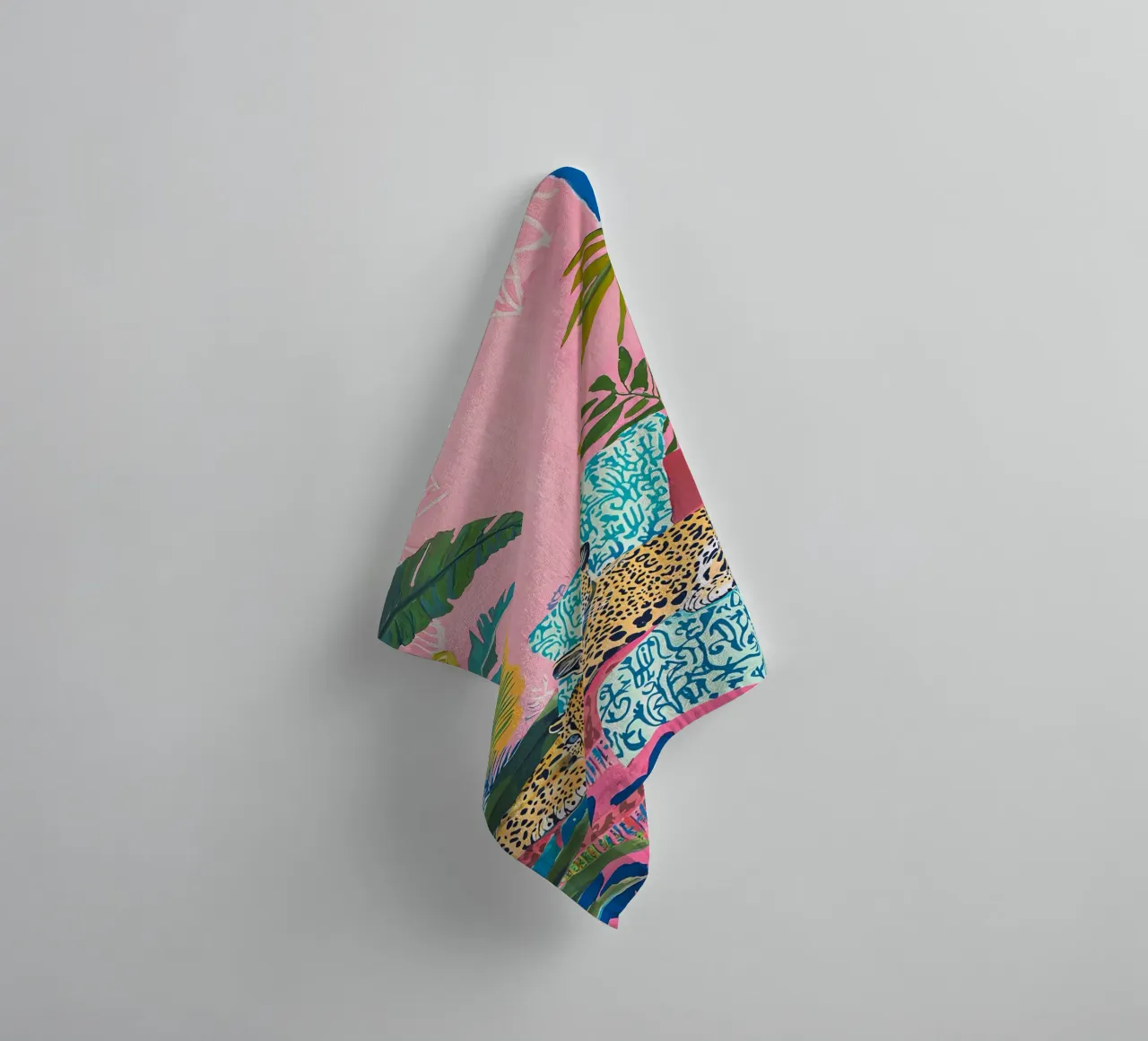 Leopard Eclectic Colorful Animal Wall Art, Bohemian Prints towel by Boheme