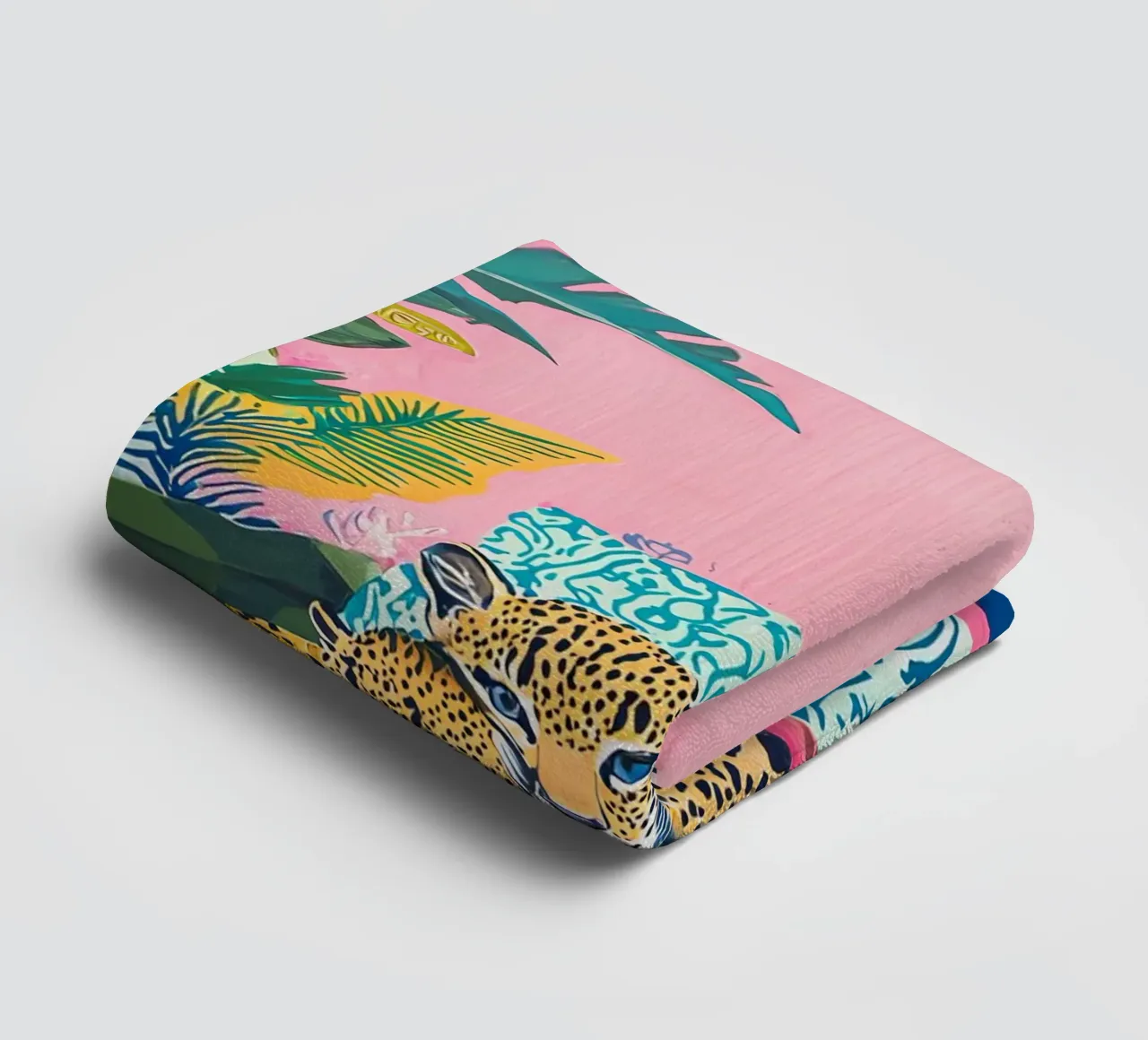Leopard Eclectic Colorful Animal Wall Art, Bohemian Prints towel by Boheme