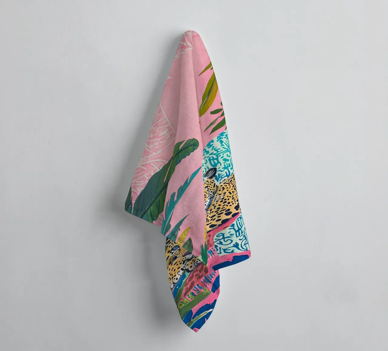 Leopard Eclectic Colorful Animal Wall Art, Bohemian Prints towel by Boheme