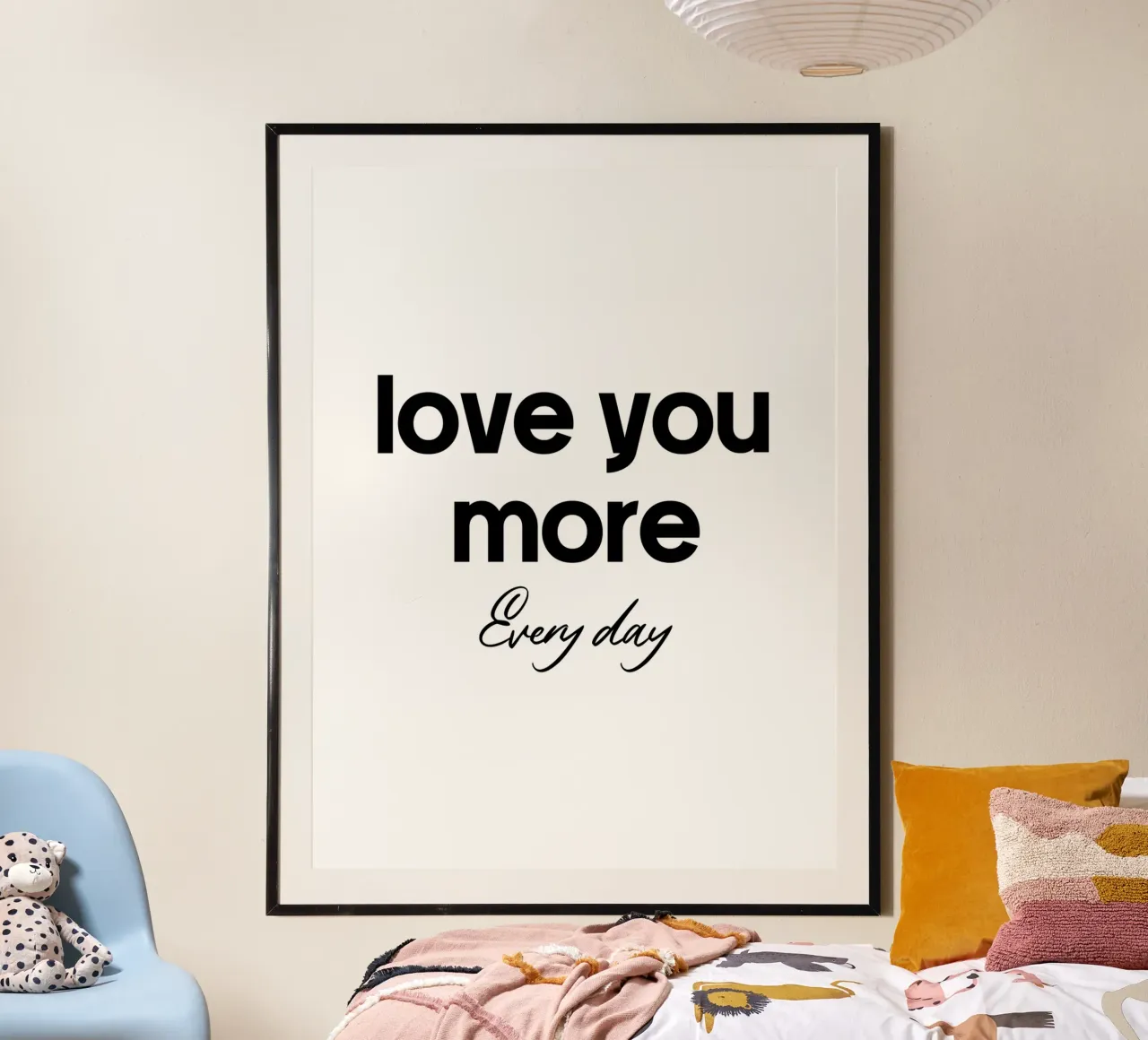 Je t'aime un peu plus chaque jour poster de YV TYPOGRAPHY