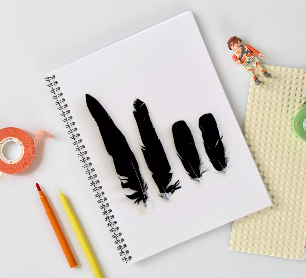 Black Feathers spiral notebook by Miles of Light
