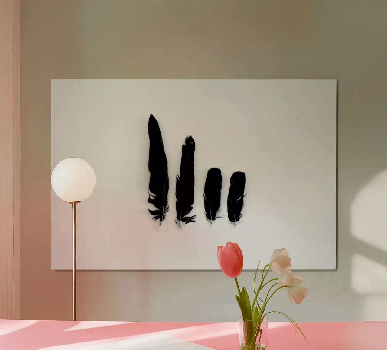 Black Feathers poster con telaio in plastica da Miles of Light