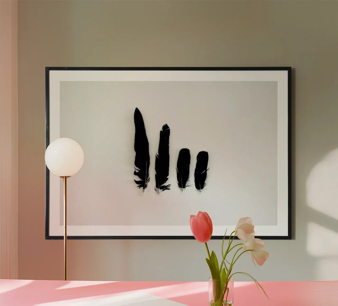 Black Feathers poster con telaio in plastica da Miles of Light