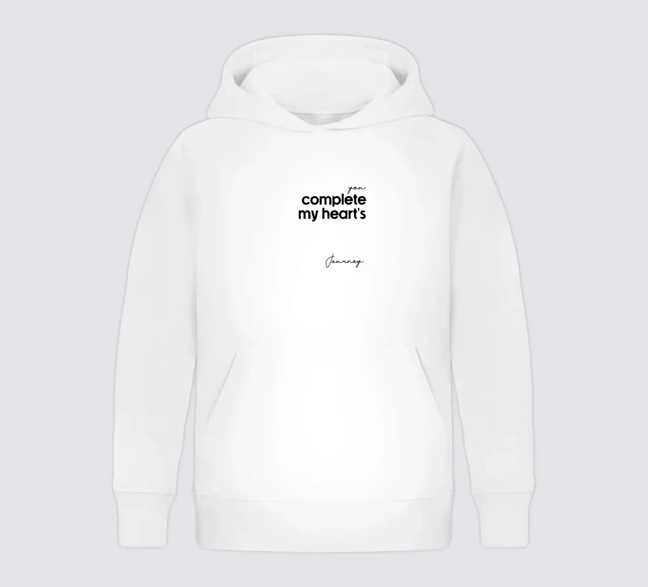 Tu completi il viaggio del mio cuore felpa bambino con cappuccio da YV TYPOGRAPHY