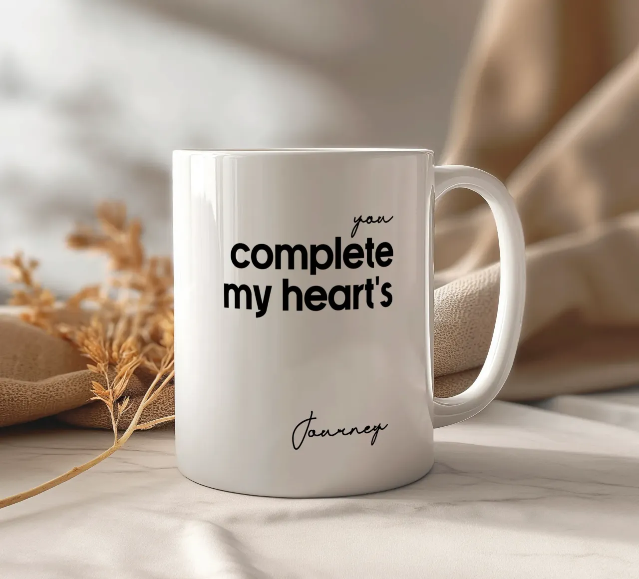 Tu completi il viaggio del mio cuore tazza in ceramica da YV TYPOGRAPHY