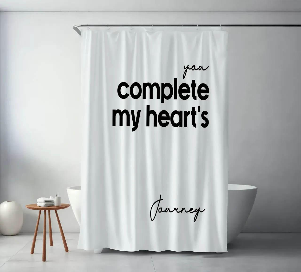 Tu completi il viaggio del mio cuore tenda da doccia da YV TYPOGRAPHY
