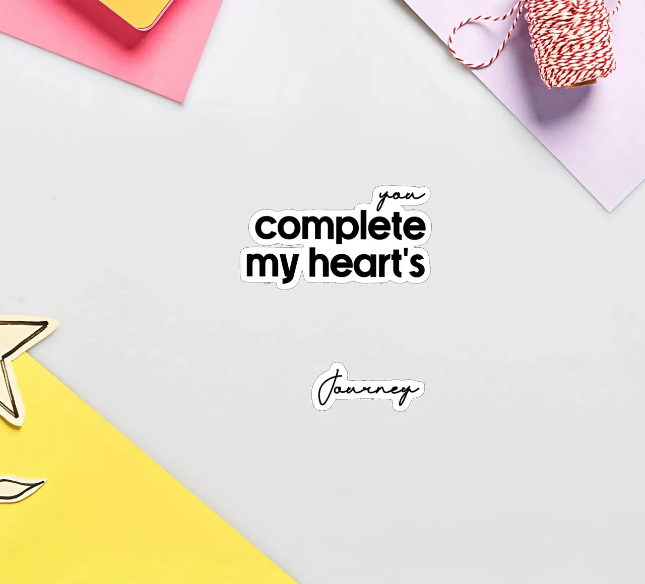 You Complete My Heart's Journey sticker by YV TYPOGRAPHY