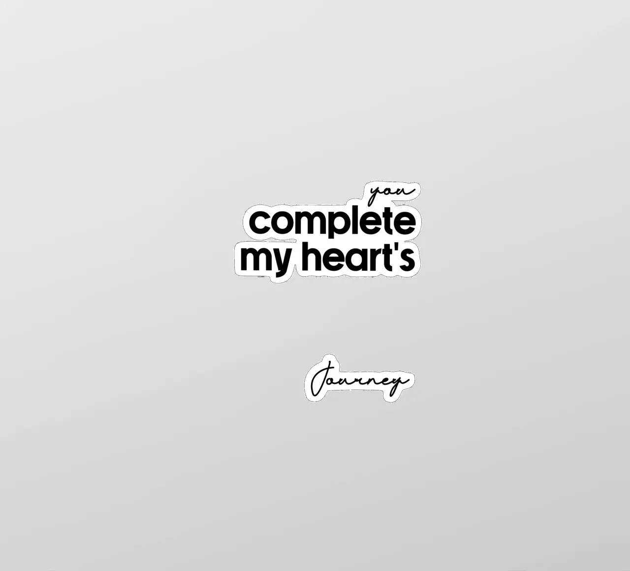 You Complete My Heart's Journey sticker by YV TYPOGRAPHY