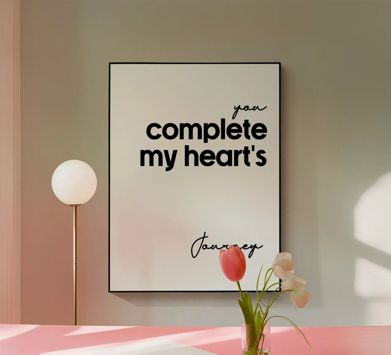 Tu completi il viaggio del mio cuore plexiglass da YV TYPOGRAPHY