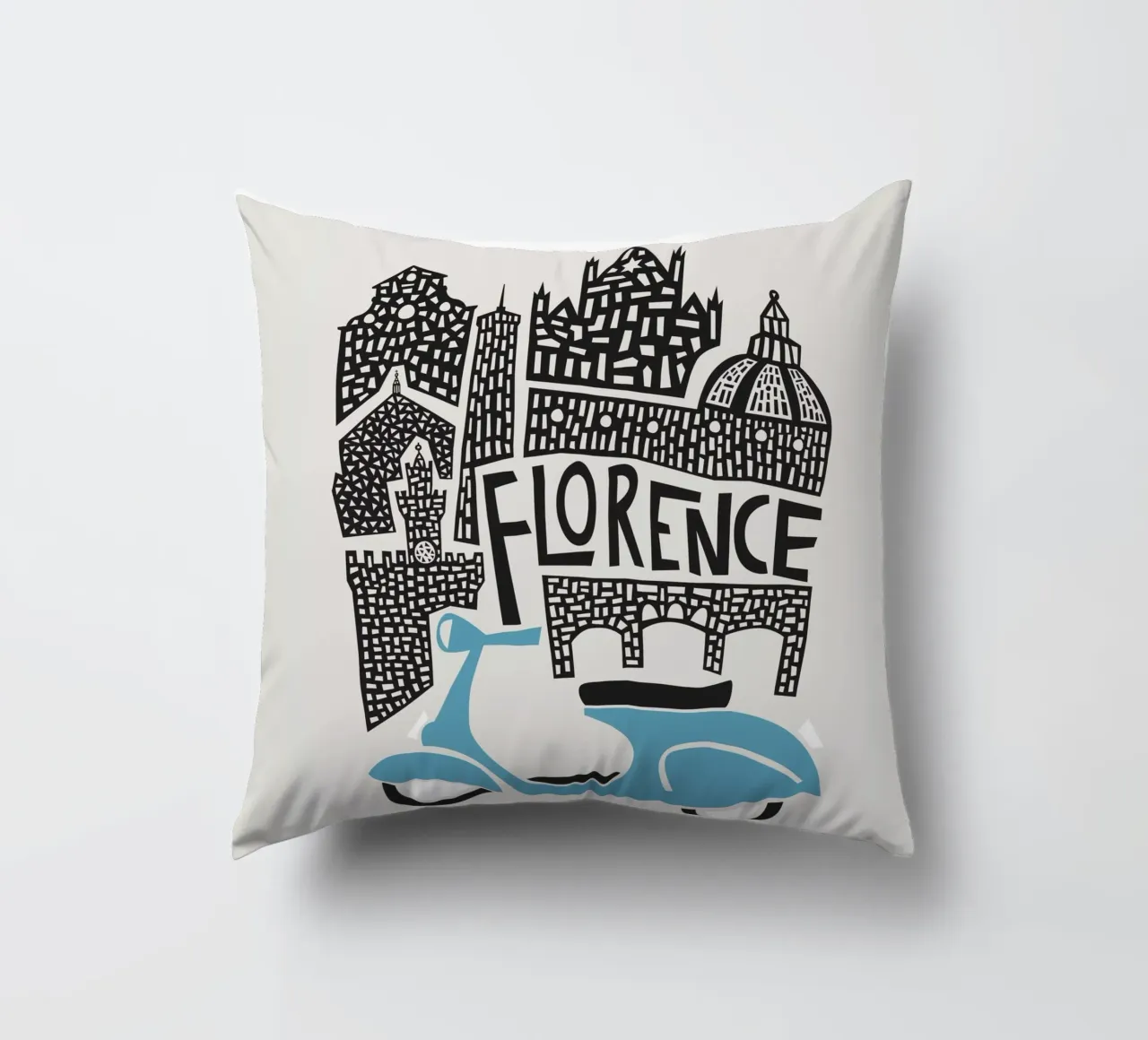 Paesaggio urbano di Firenze cuscino da Fox & Velvet
