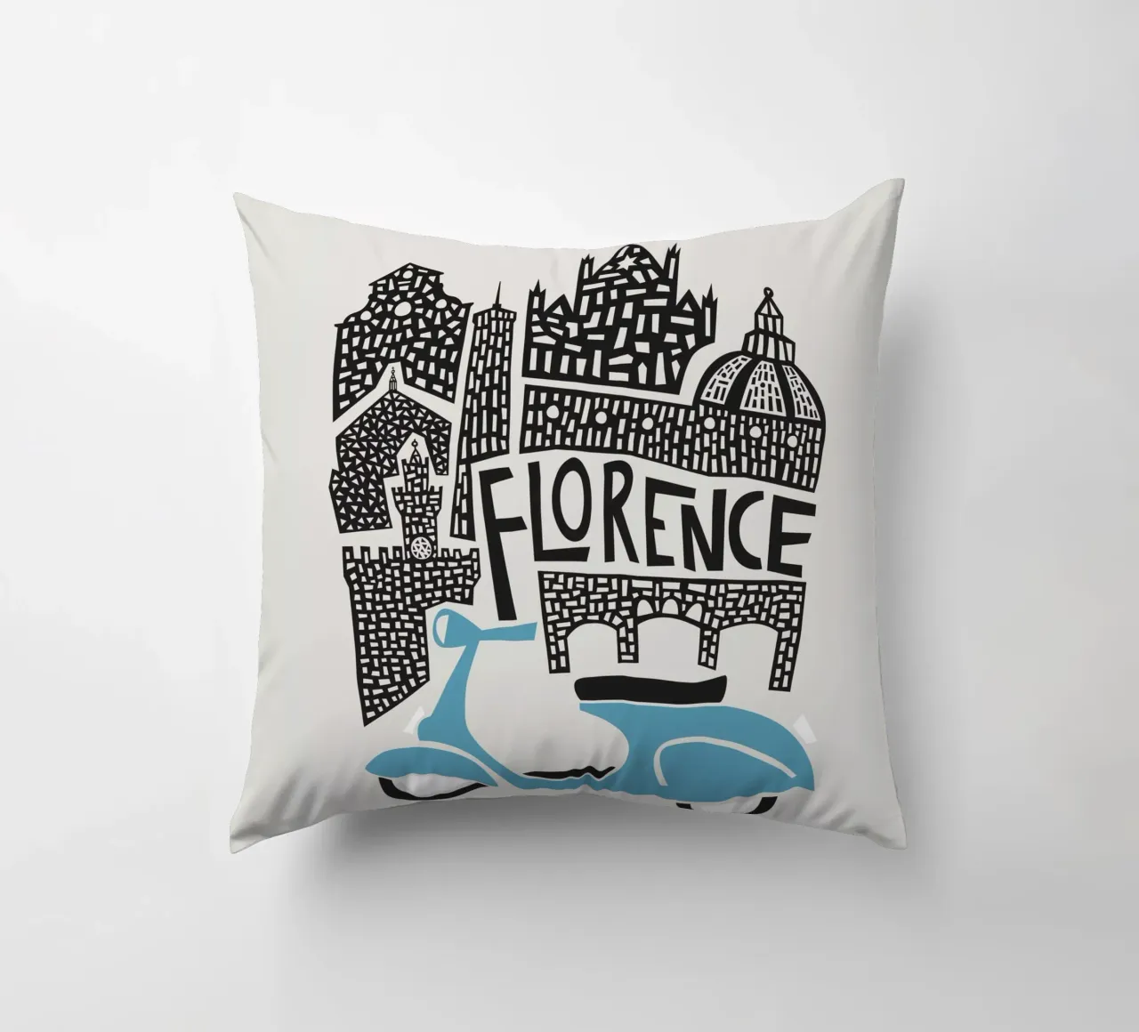 Paesaggio urbano di Firenze cuscino da Fox & Velvet