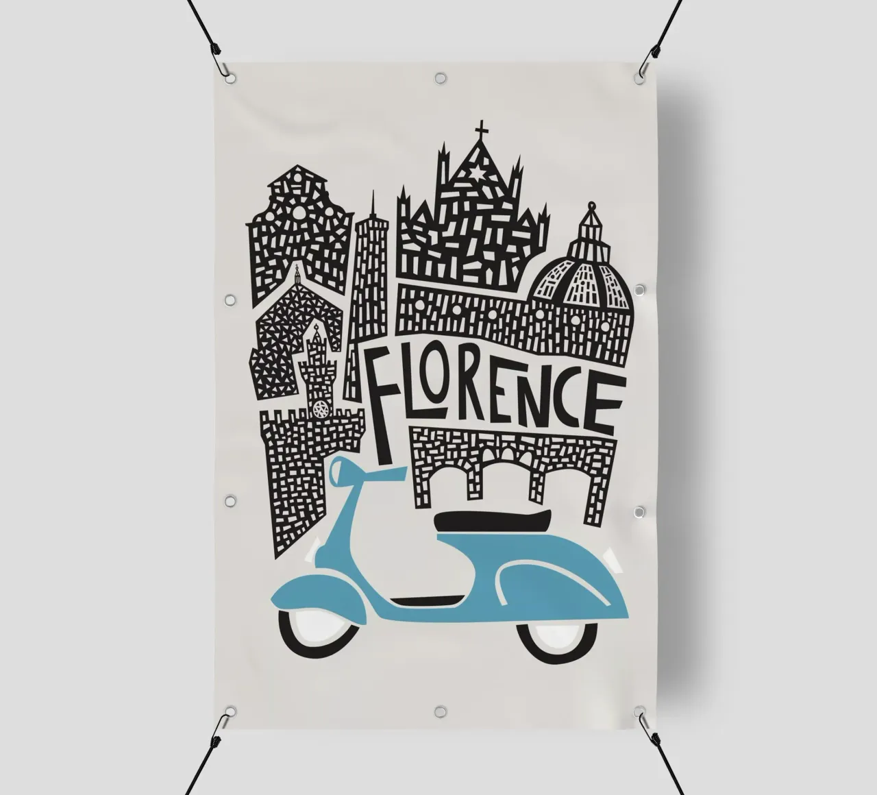 Paesaggio urbano di Firenze telo in pvc da Fox & Velvet