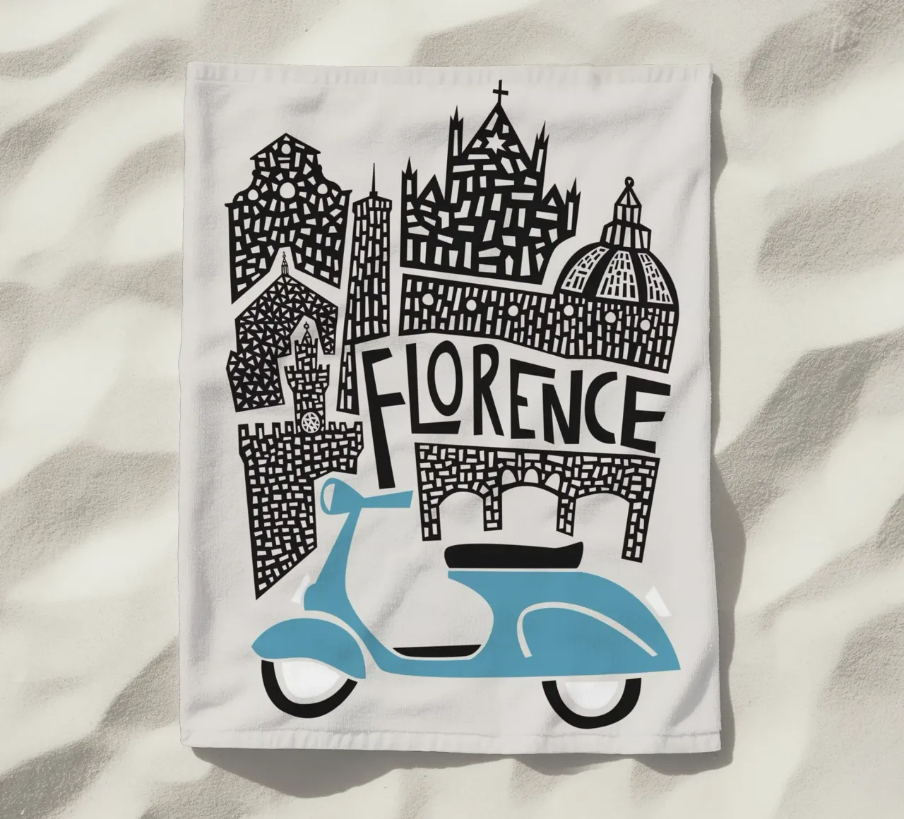 Paesaggio urbano di Firenze telo mare da Fox & Velvet