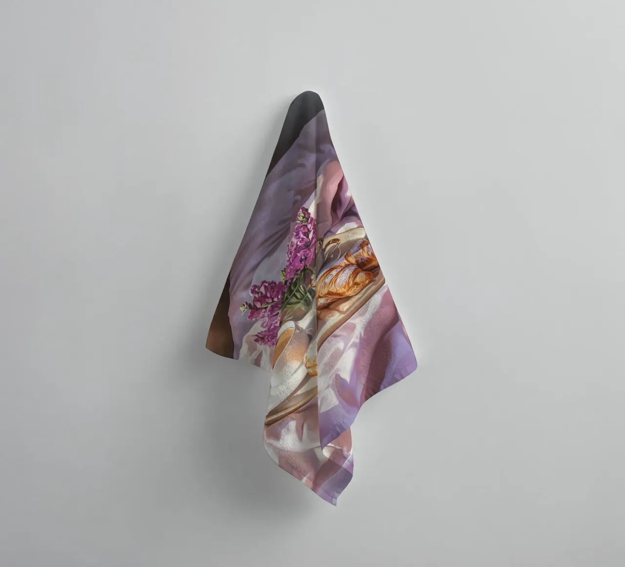 Breakfast with croissant towel by Carinaprint