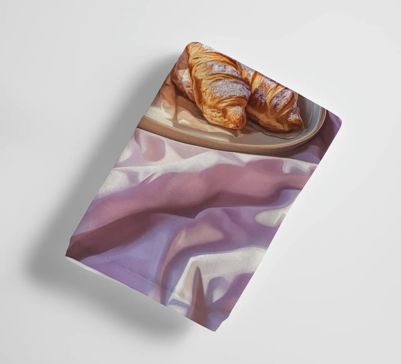 Breakfast with croissant towel by Carinaprint