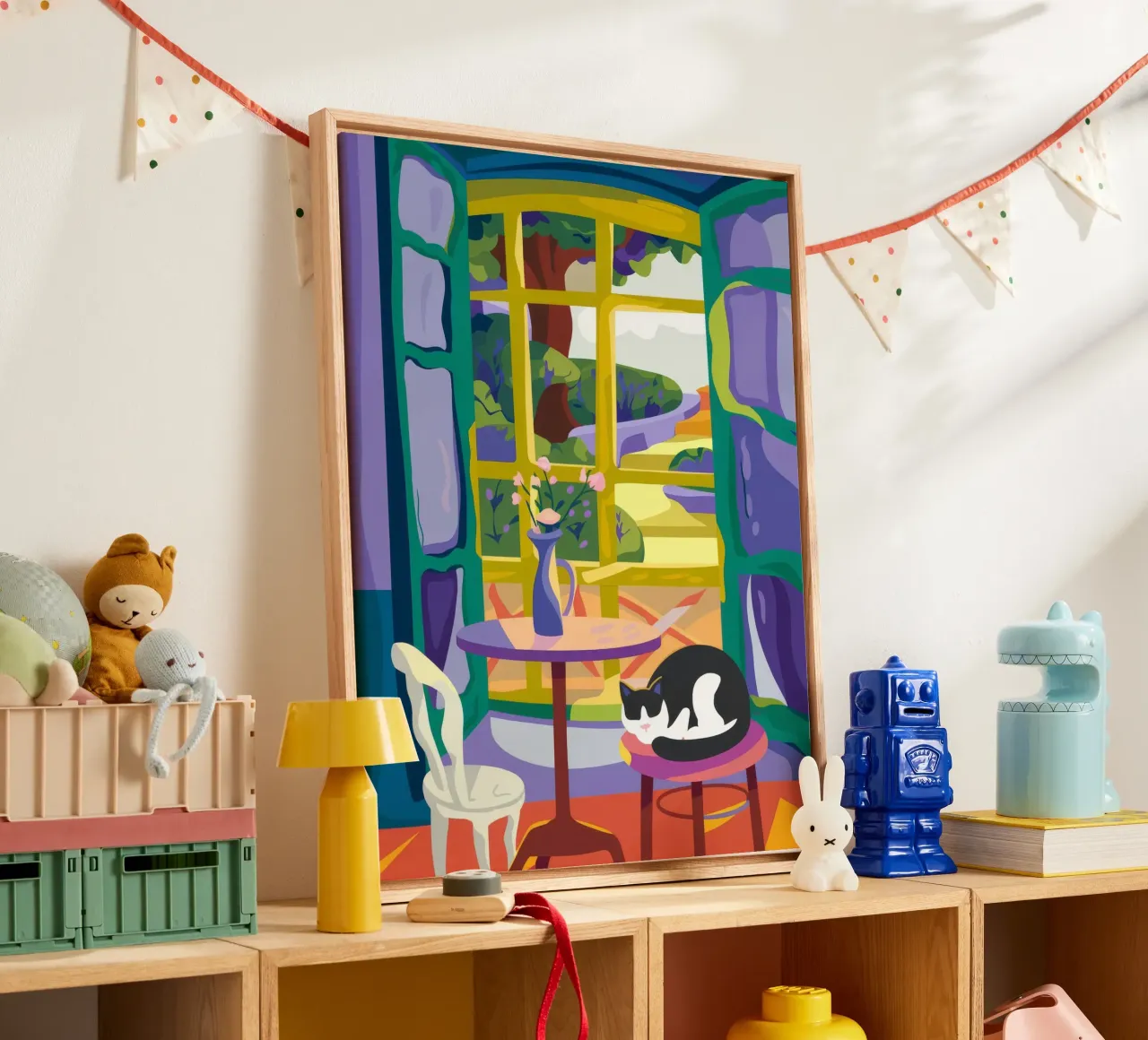 Serene sluimer canvas met Baklijst van Artie Shifa