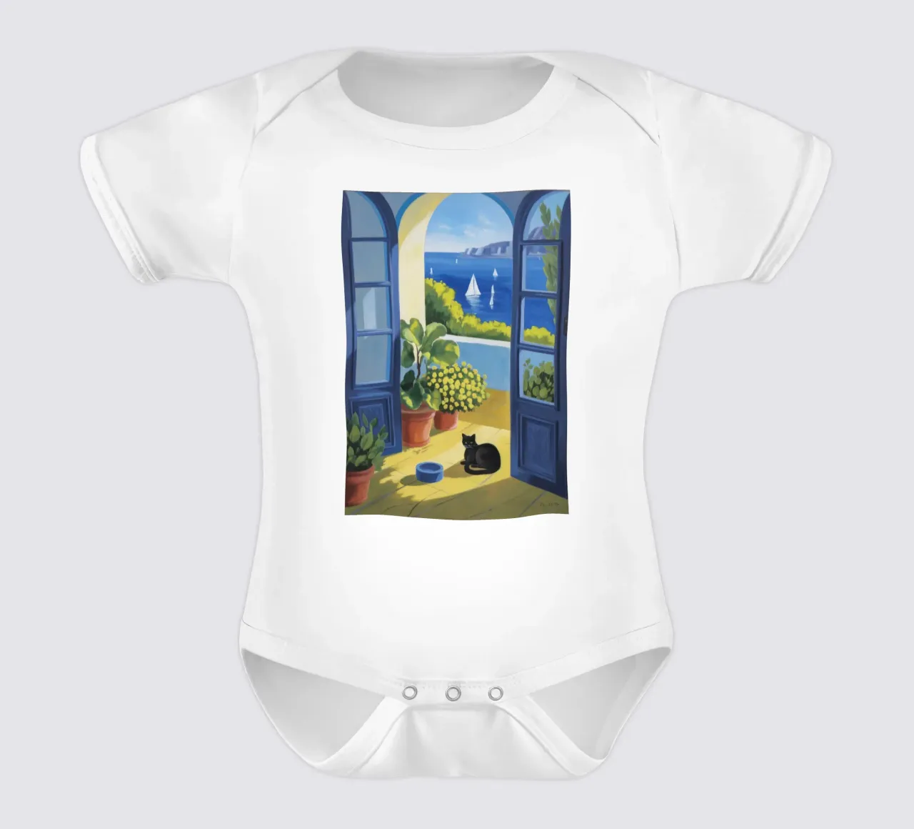 Serene View Kurzarm Babybody von Artie Shifa