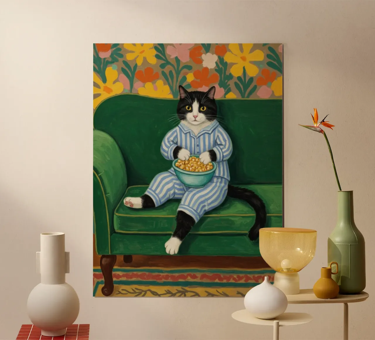 Tempo di popcorn poster con telaio in alluminio da Art Center