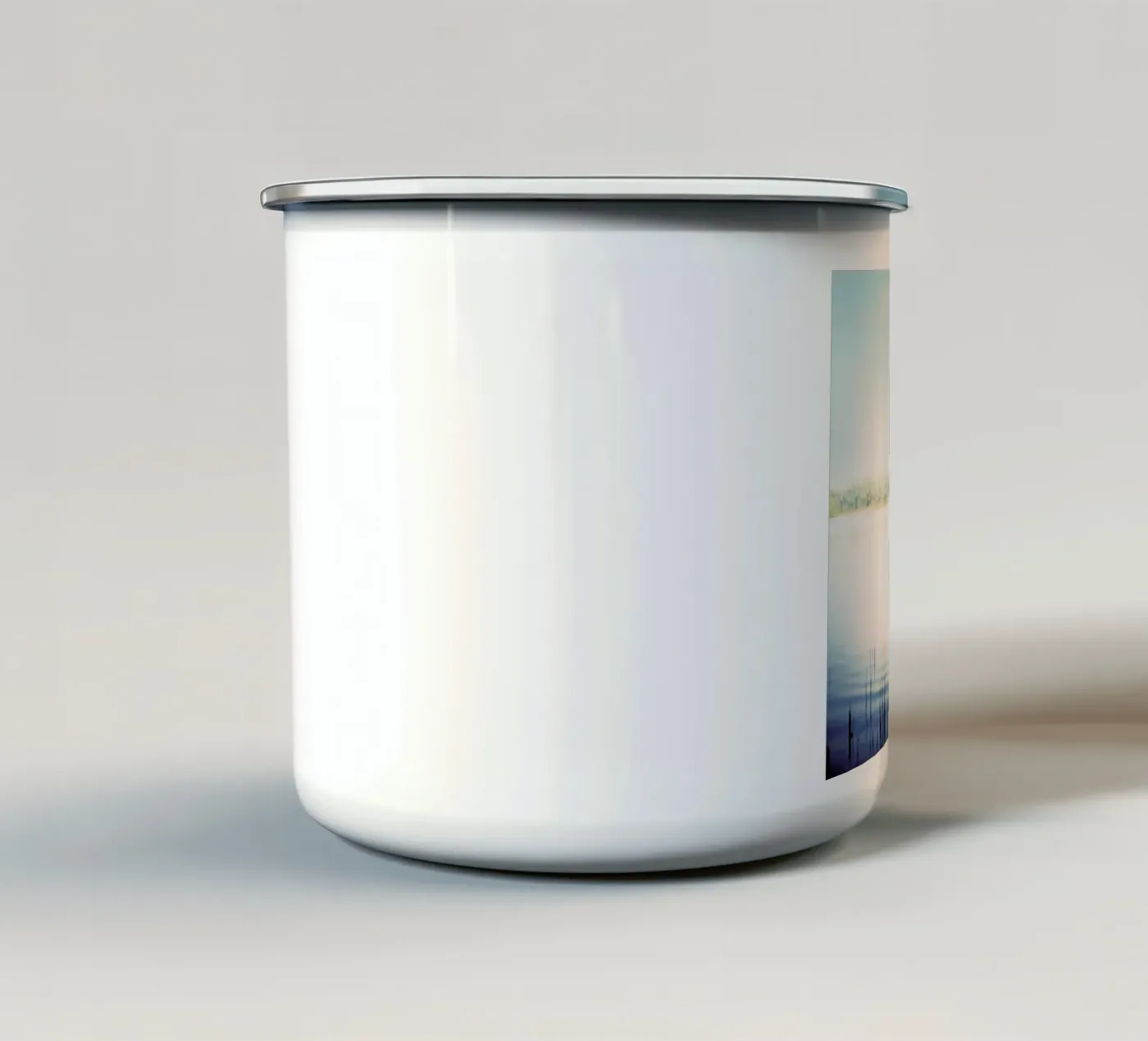Reflections enamel mug by Lara Zankoul