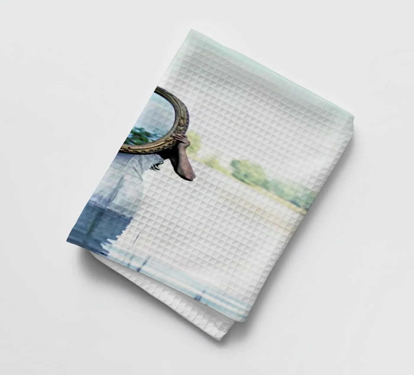 Reflections tea towel by Lara Zankoul
