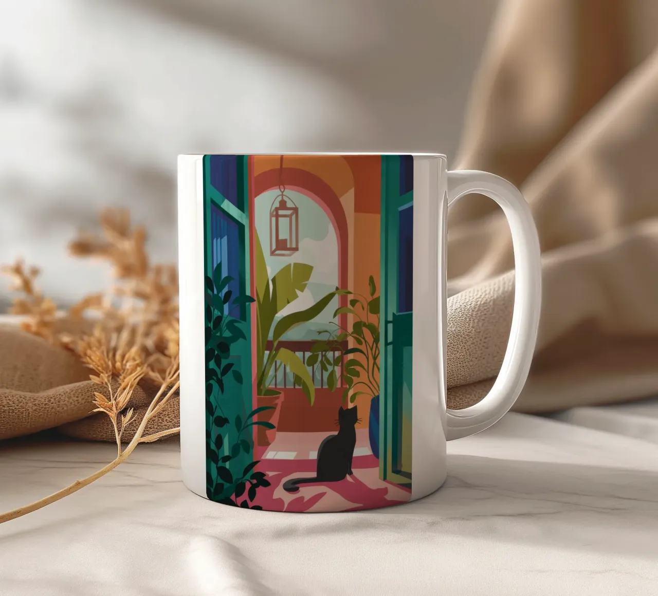 Silent Contemplation ceramic mug by Artie Shifa