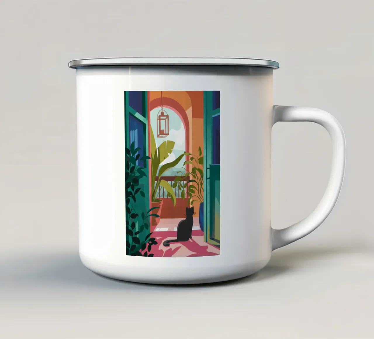 Contemplazione silenziosa tazza in smalto da Artie Shifa