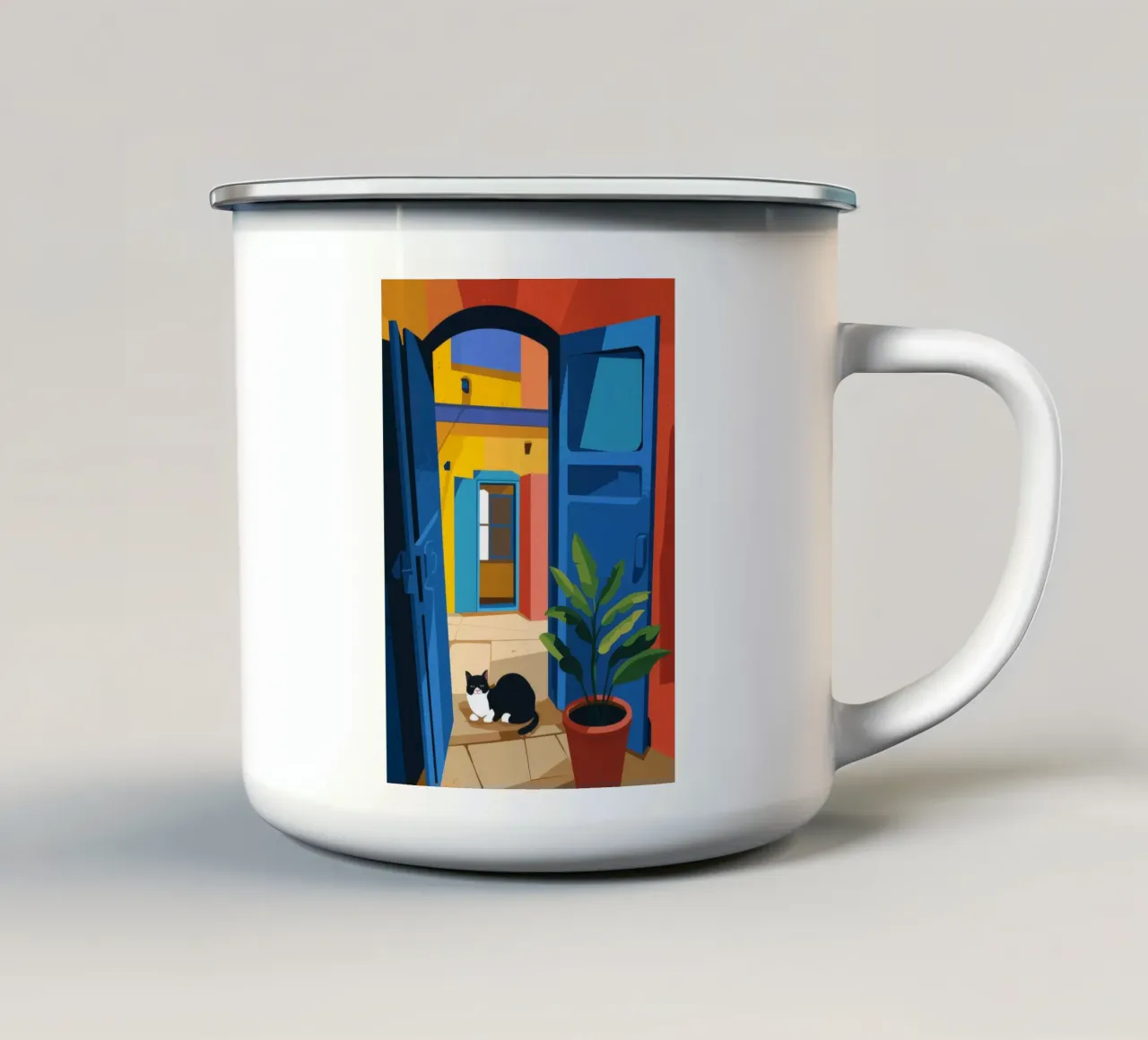 Porta silenziosa tazza in smalto da Artie Shifa