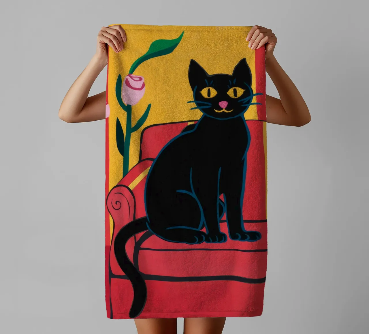 Sofa Cat asciugamano da bagno da Artie Shifa