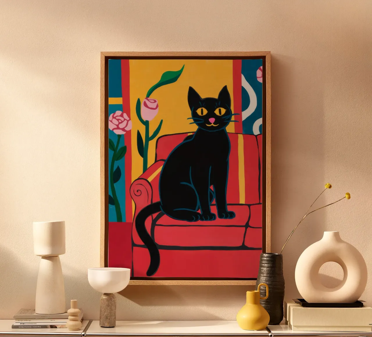 Sofa Cat tela con Cornice a cassetta da Artie Shifa