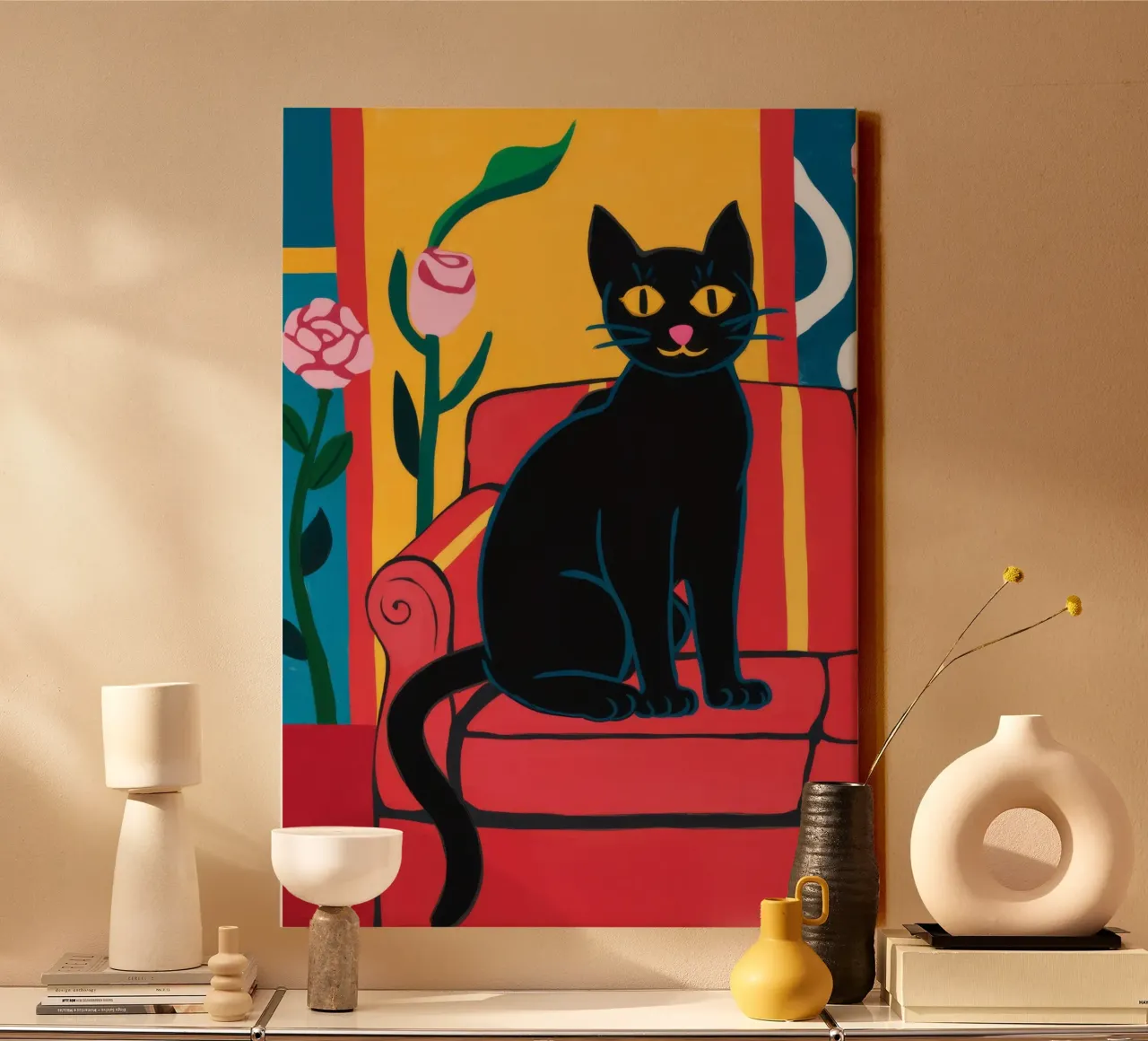 Sofa Cat tela con Cornice a cassetta da Artie Shifa