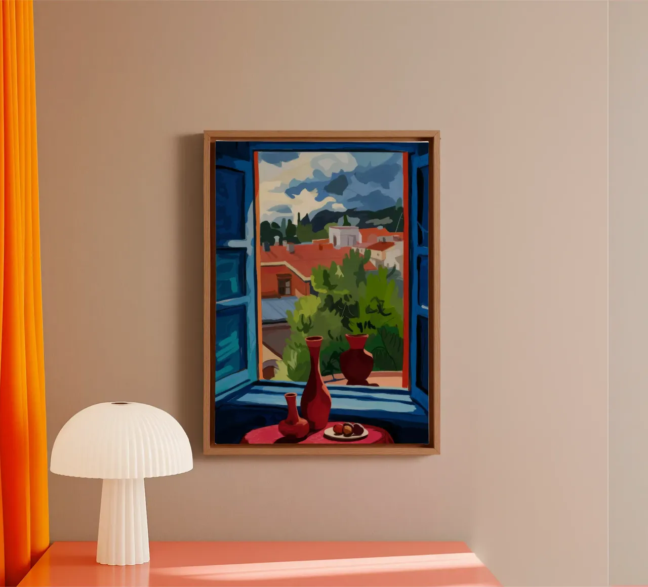 Stürmischer Horizont Leinwand mit Schattenfugenrahmen von Artie Shifa