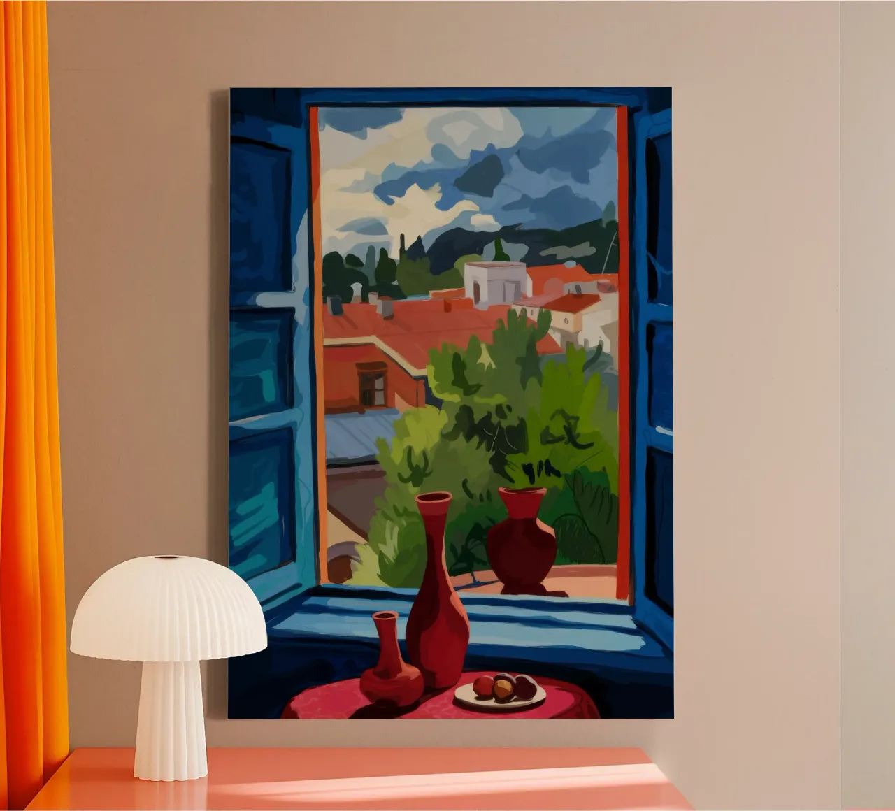 Stürmischer Horizont Leinwand mit Schattenfugenrahmen von Artie Shifa
