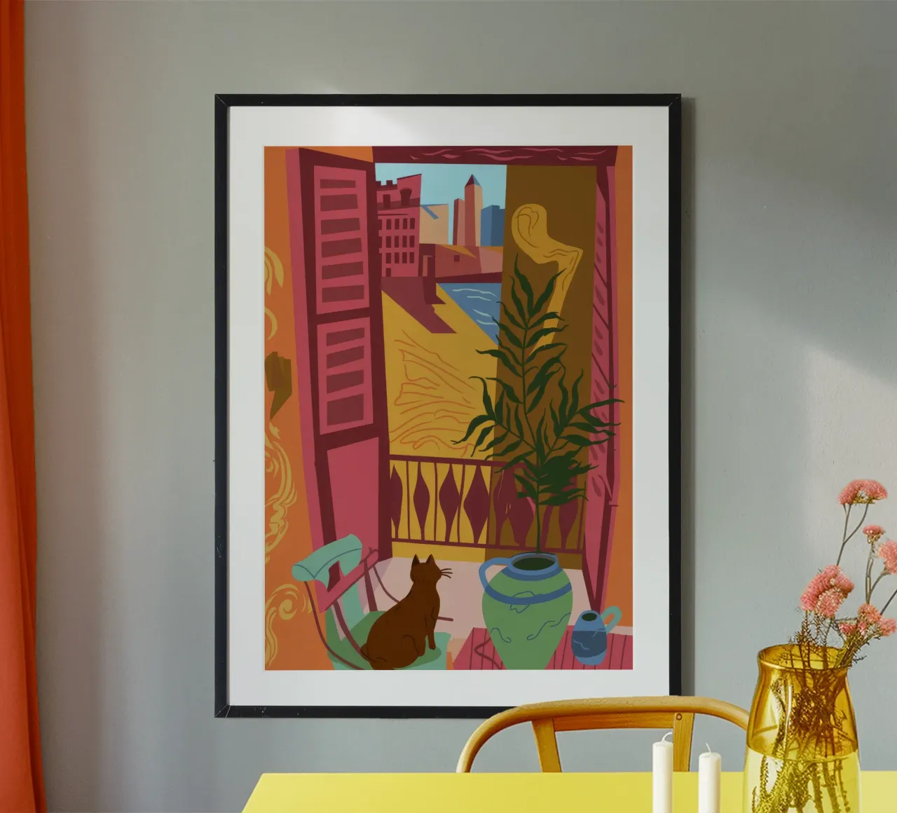 Sonnenbeschienene Terrasse Hahnemühle von Artie Shifa