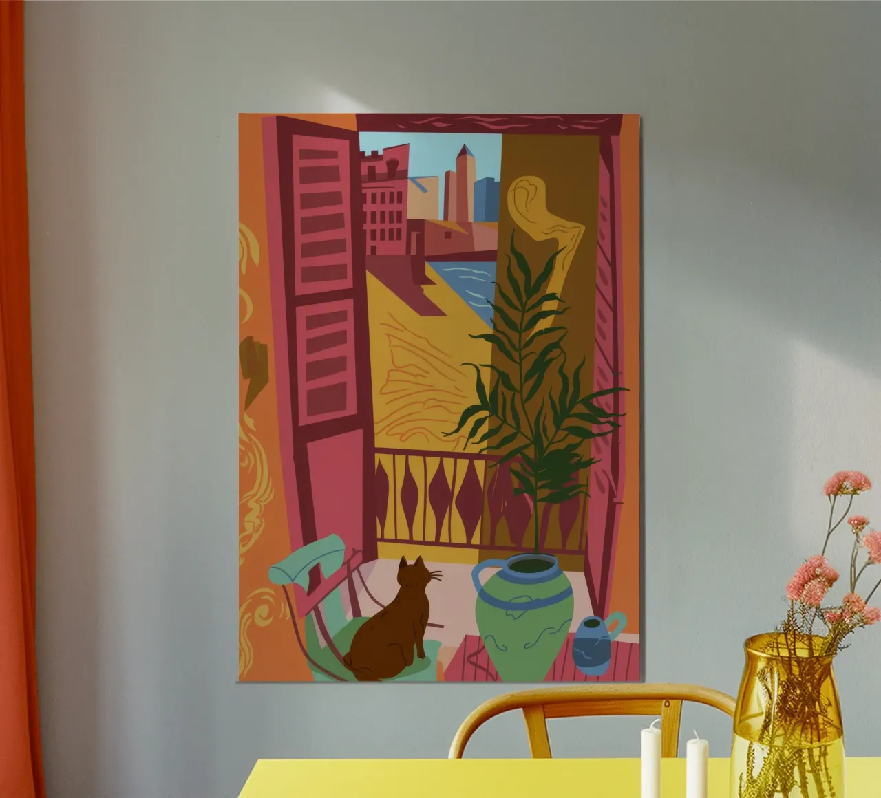 Terrazza illuminata dal sole poster da Artie Shifa