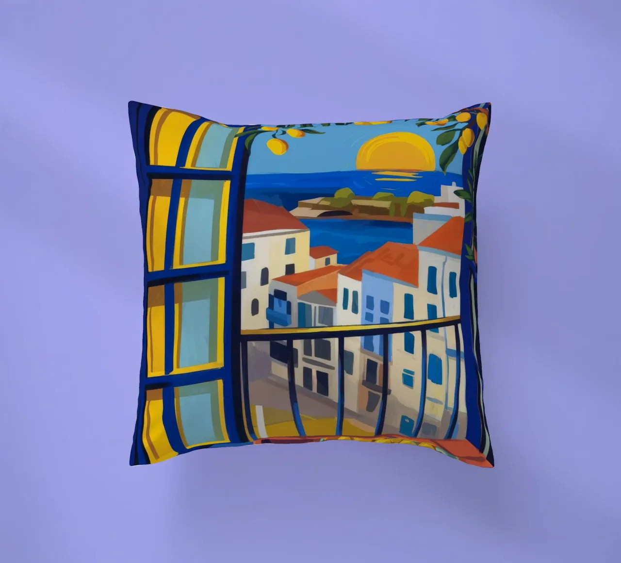 Balcone al tramonto cuscino da Artie Shifa