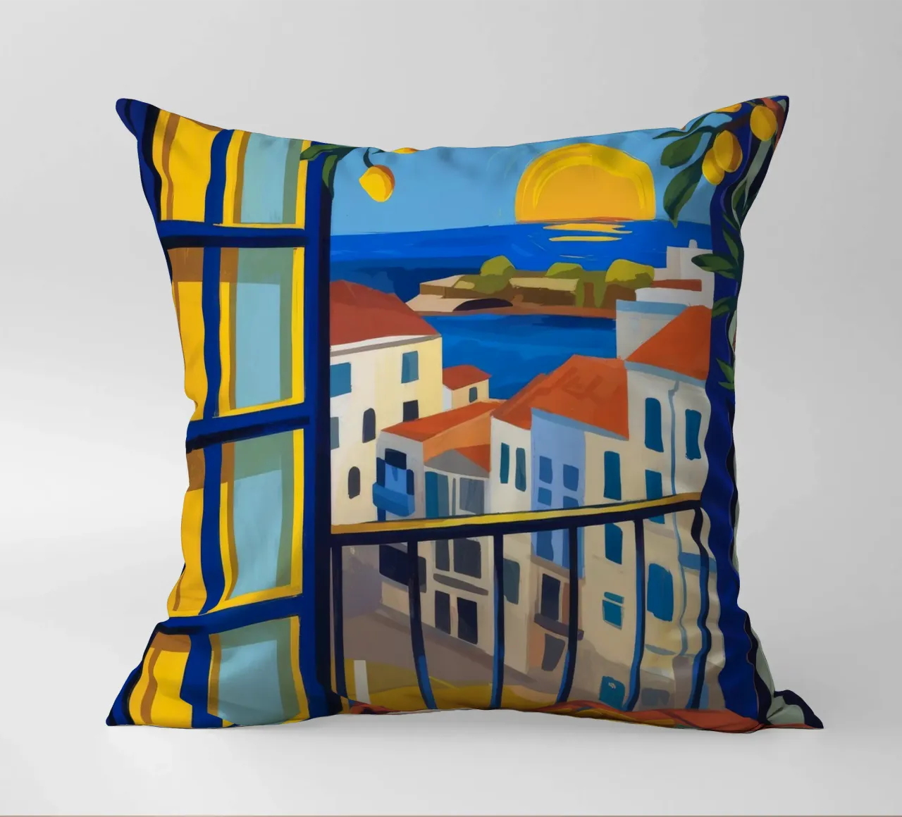 Balcone al tramonto cuscino da Artie Shifa