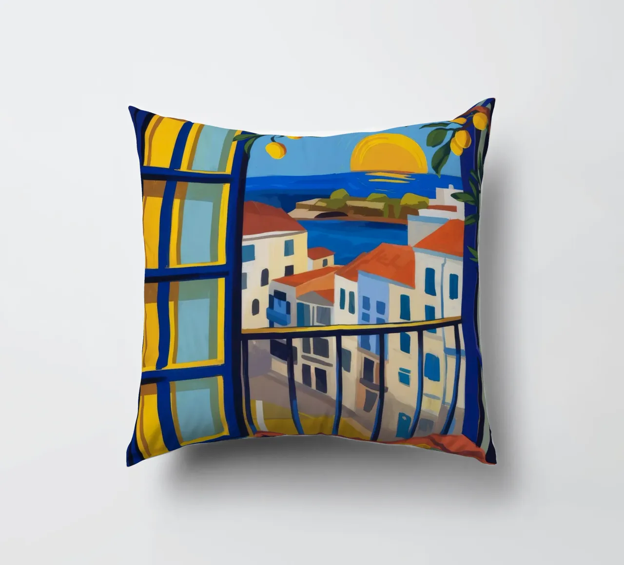 Balcone al tramonto cuscino da Artie Shifa
